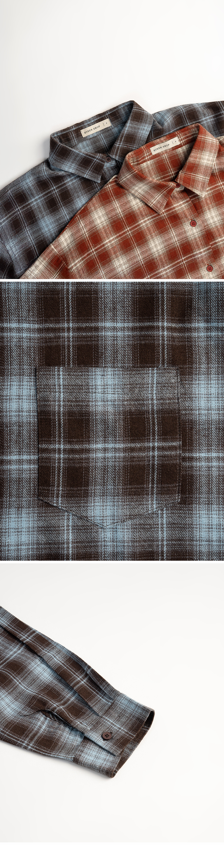 チェックオーバーサイズシャツ 2色展開