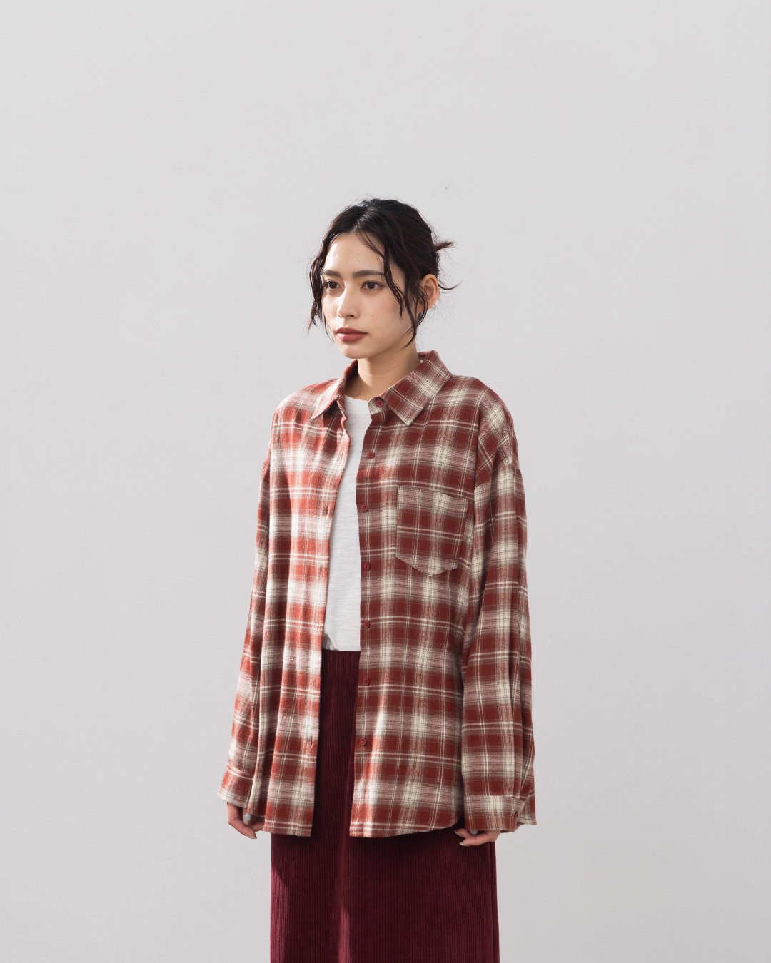 チェックオーバーサイズシャツ 2色展開