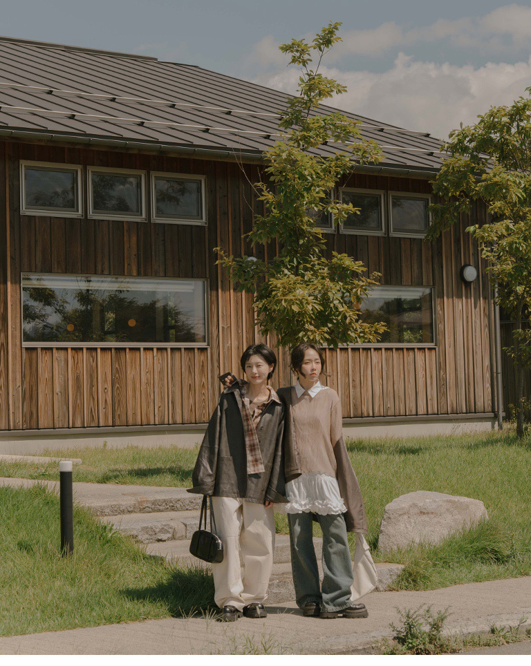 チェックデザイン長袖シャツ 2色展開