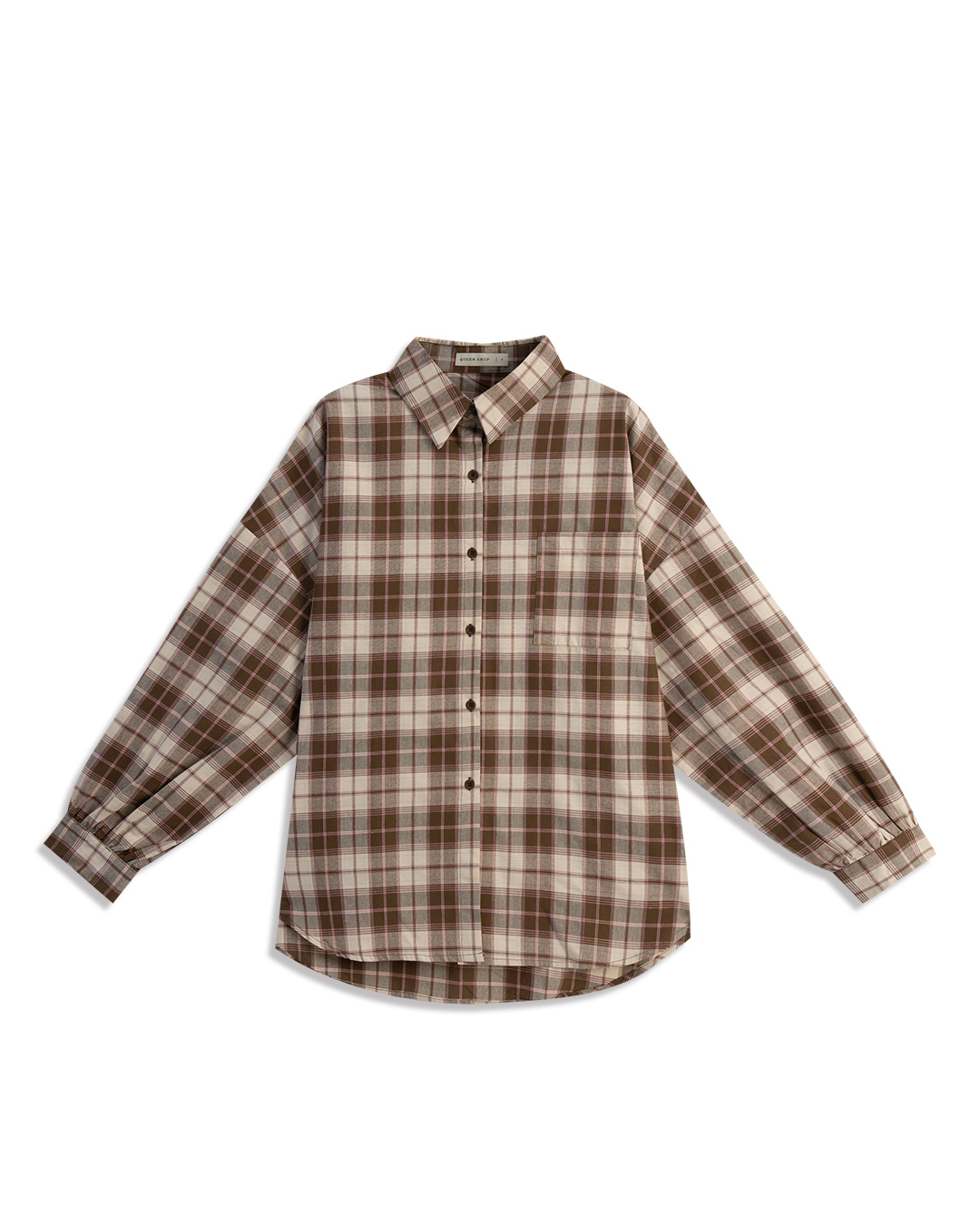 チェックデザイン長袖シャツ 2色展開