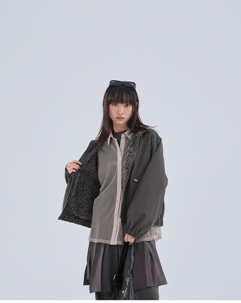 秋10尚未收到---透かしメッシュシャツ 3色展開