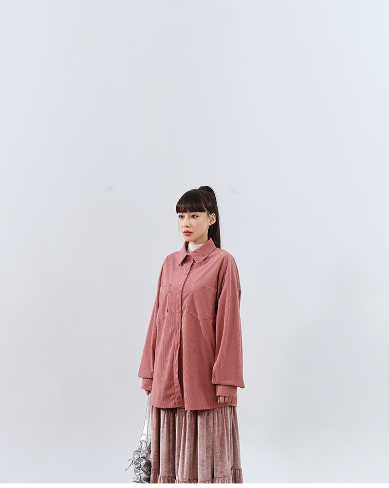 コーデュロイ長袖シャツ 3色展開