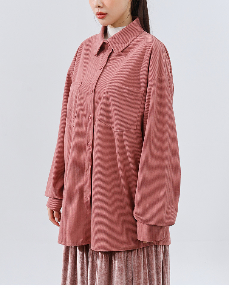 コーデュロイ長袖シャツ 3色展開