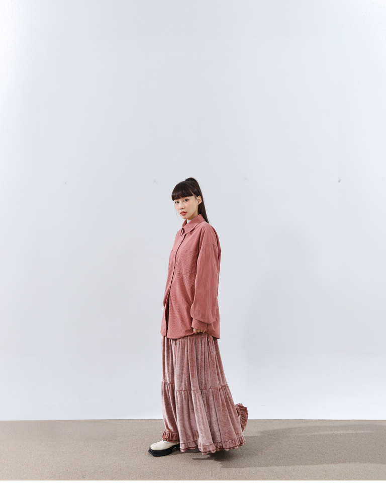 コーデュロイ長袖シャツ 3色展開