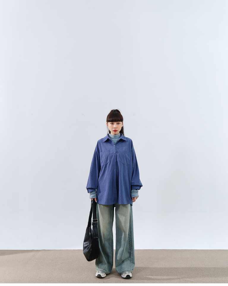 コーデュロイ長袖シャツ 3色展開