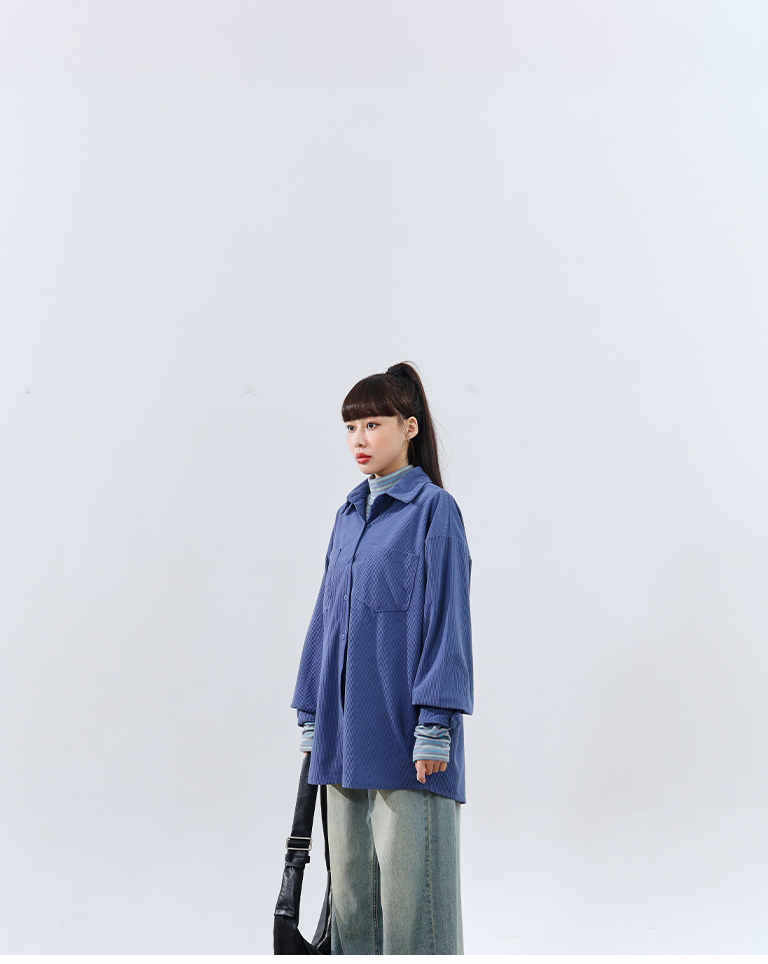 コーデュロイ長袖シャツ 3色展開