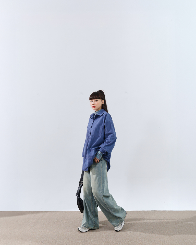 コーデュロイ長袖シャツ 3色展開