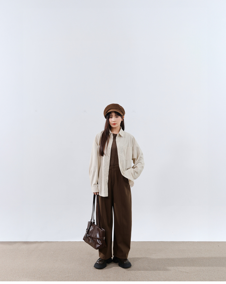 コーデュロイ長袖シャツ 3色展開