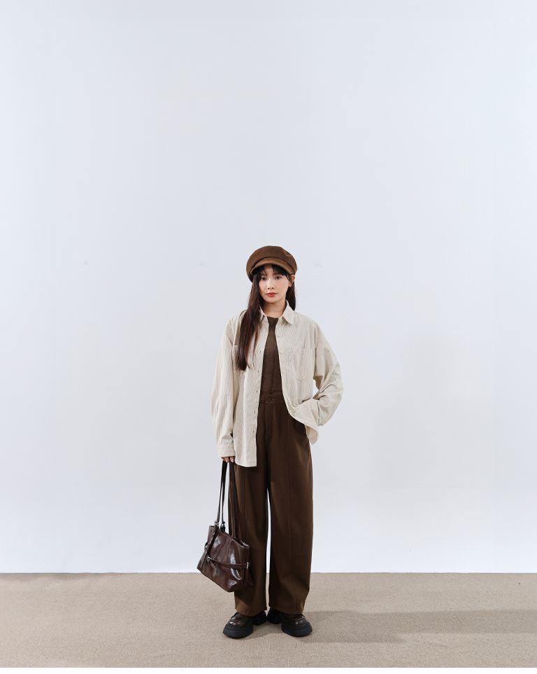 コーデュロイ長袖シャツ 3色展開