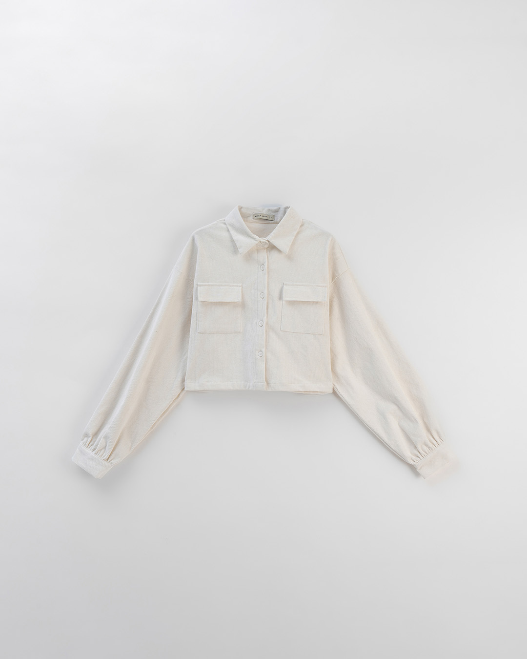 コーデュロイ ショート丈 長袖シャツ 2色展開