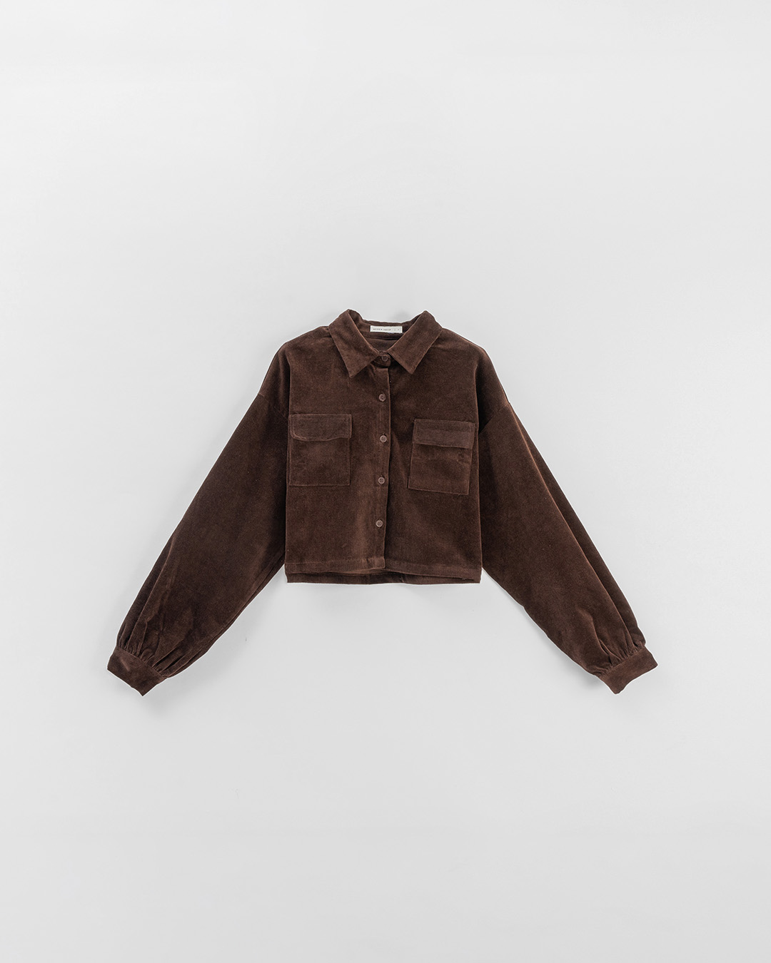 コーデュロイ ショート丈 長袖シャツ 2色展開