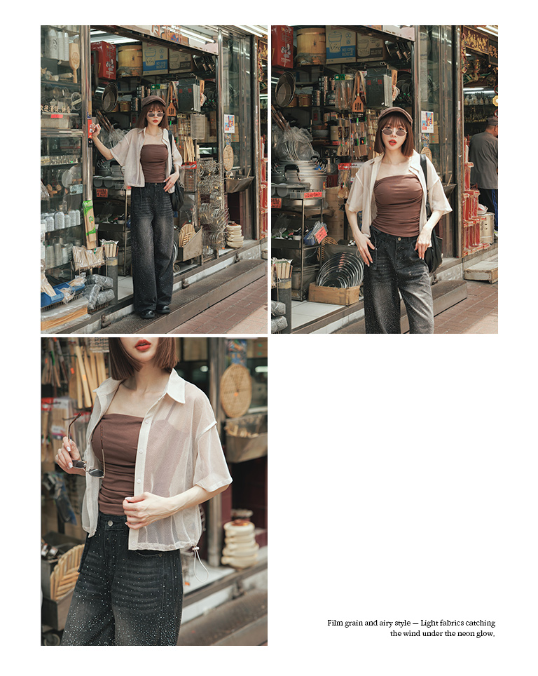 シアーメッシュシャツ 2色展開