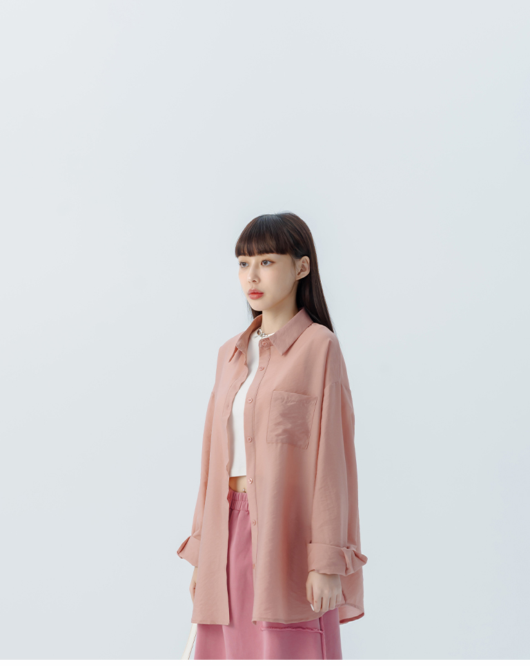 シングルポケットシアー長袖シャツ 5色展開