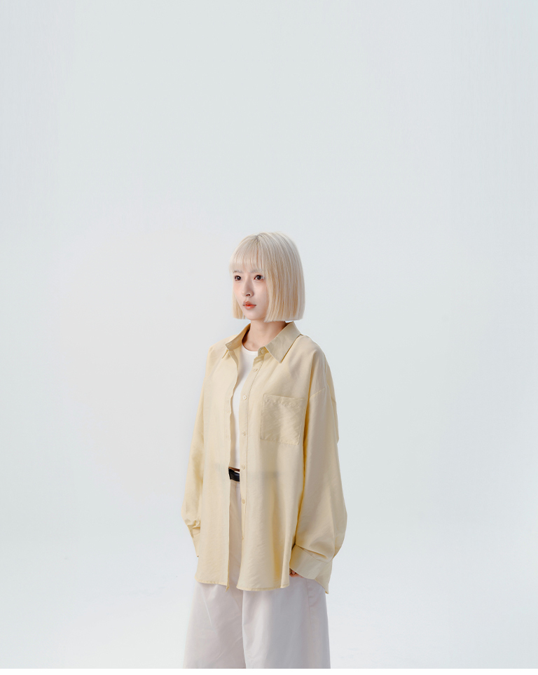 シングルポケットシアー長袖シャツ 5色展開