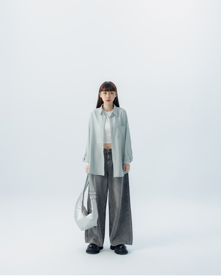 シングルポケットシアー長袖シャツ 5色展開