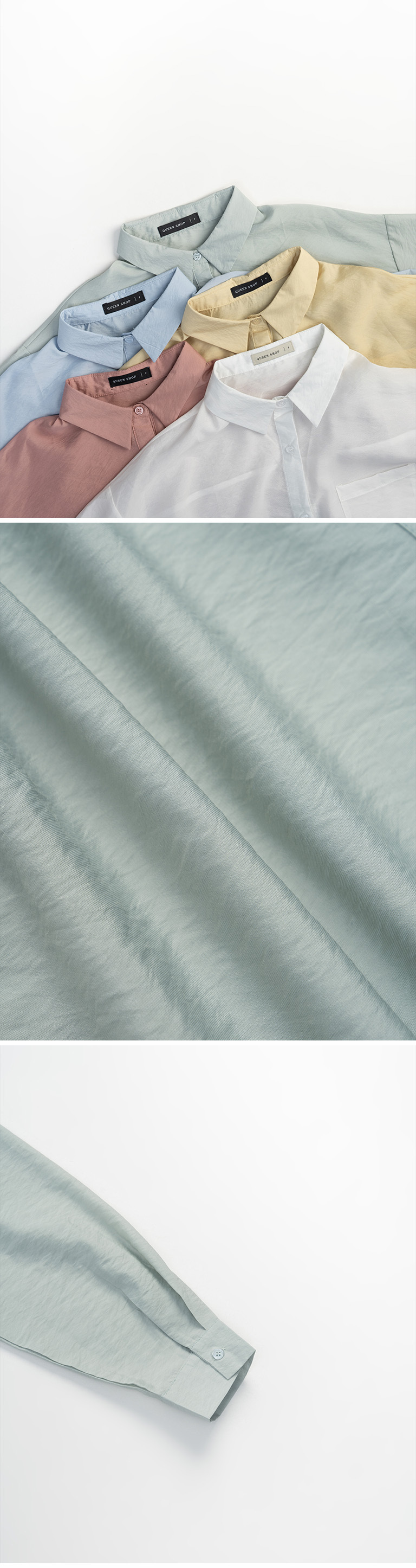 シングルポケットシアー長袖シャツ 5色展開