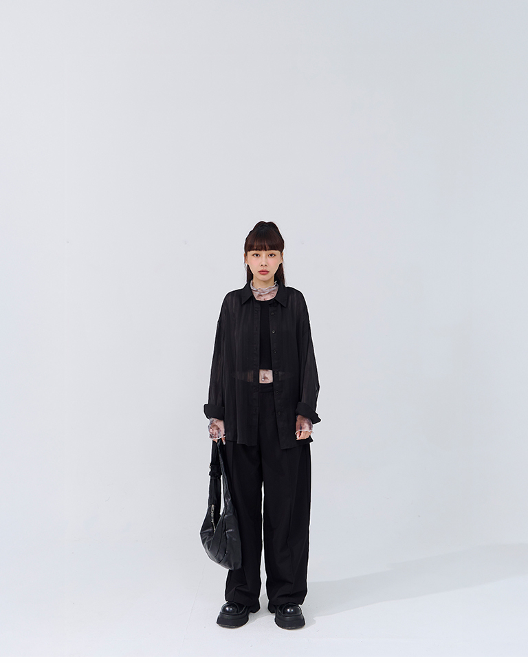 シアーストライプシャツ 3色展開