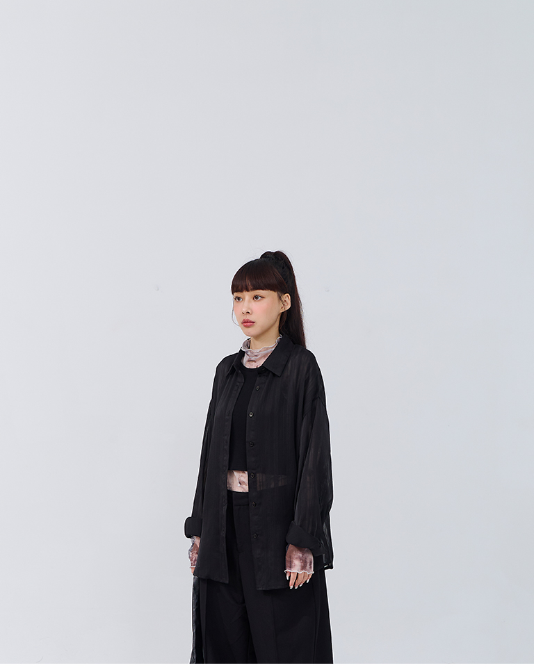 シアーストライプシャツ 3色展開