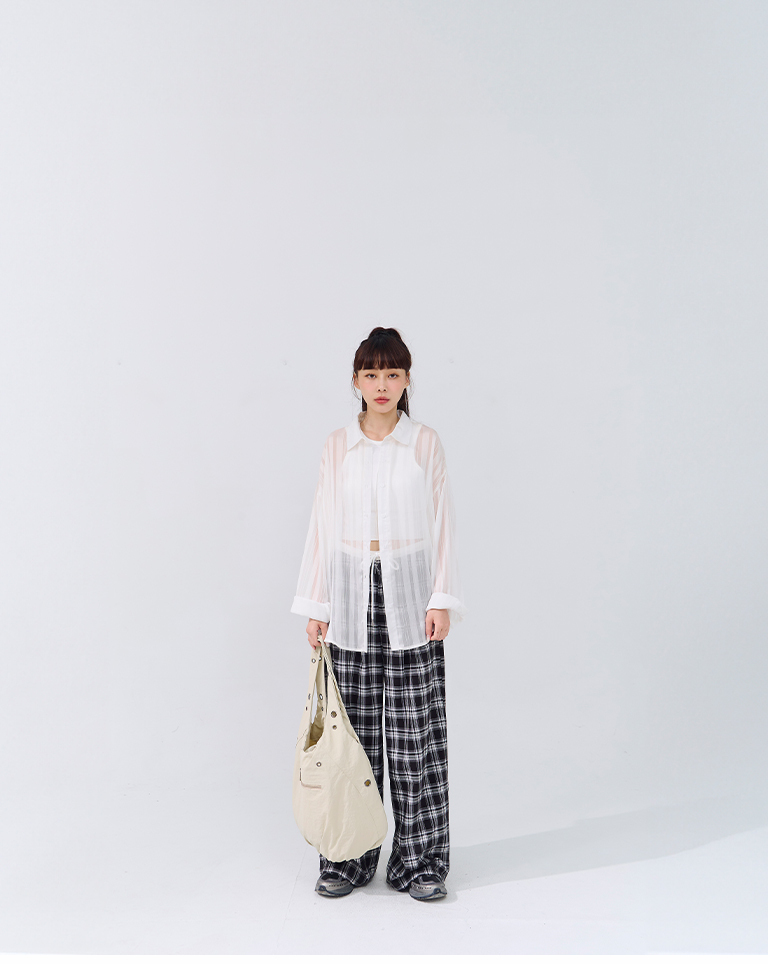 シアーストライプシャツ 3色展開