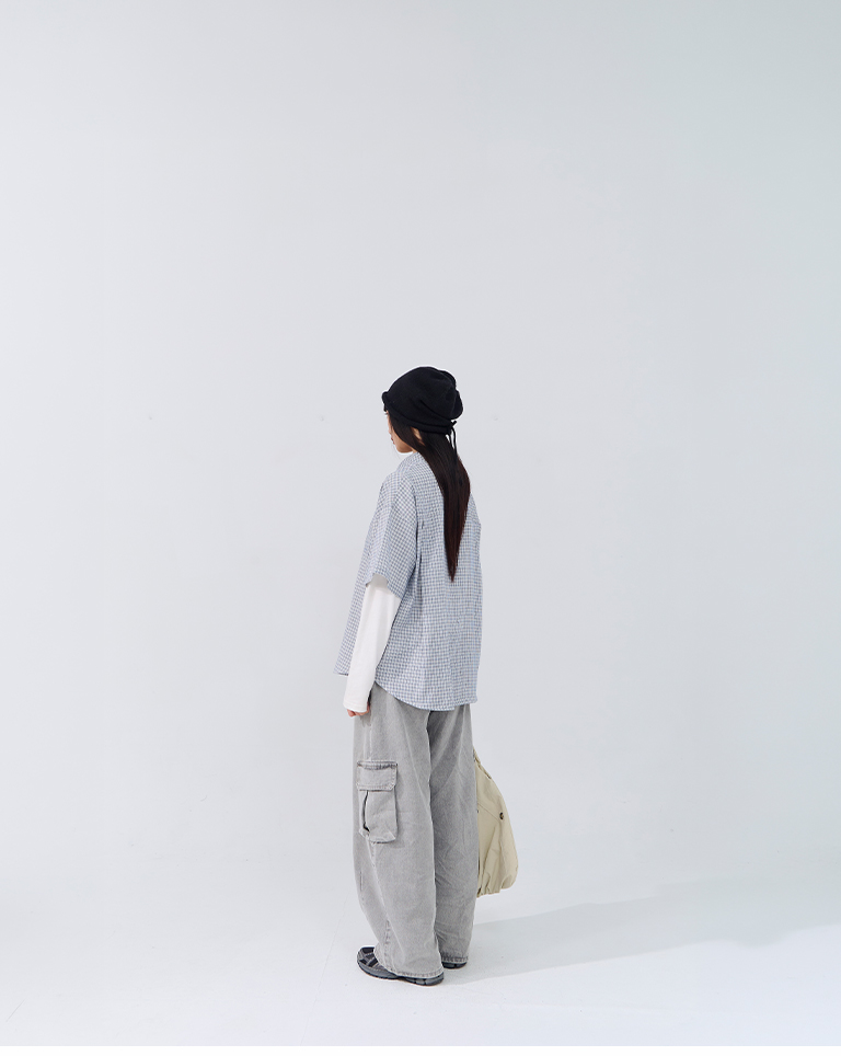 チェックワンポケット半袖シャツ 2色展開