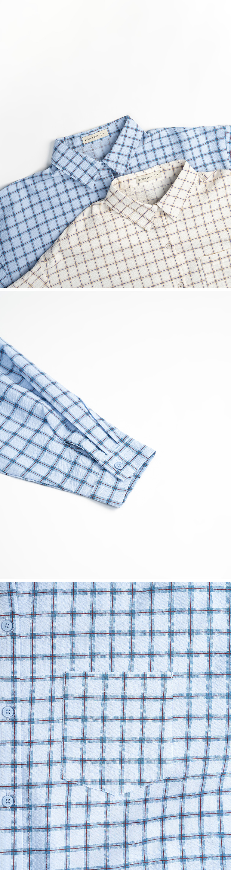 チェック柄長袖シャツ 2色展開