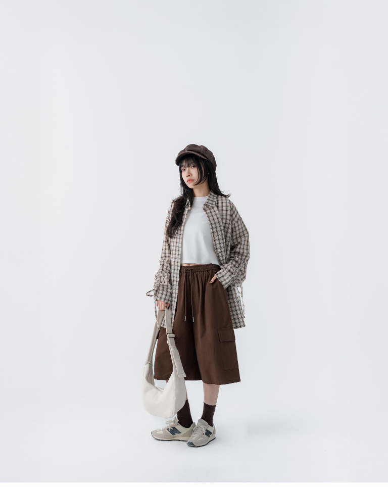 チェックドロストスリーブシャツ 2色展開