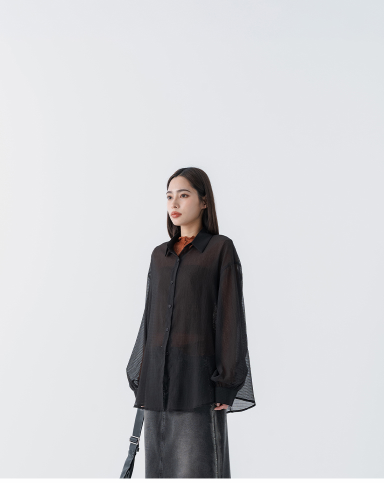 シアー楊柳シャツ 4色展開