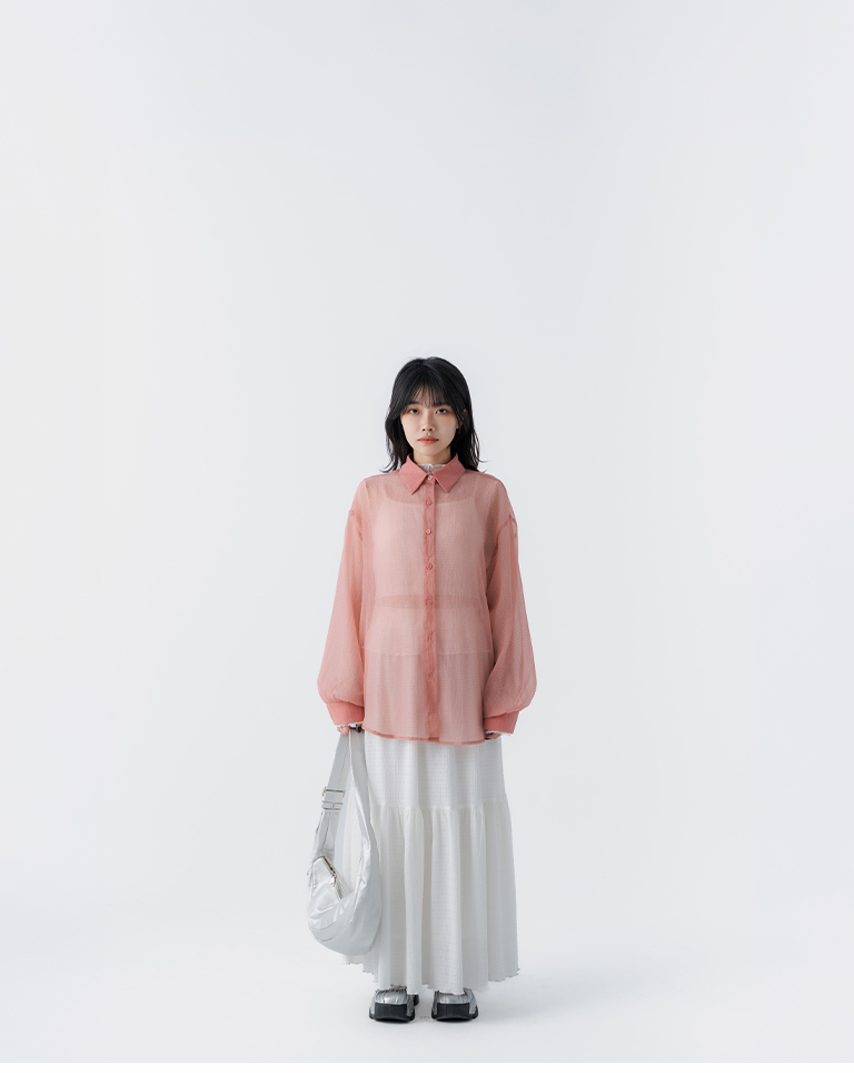 シアー楊柳シャツ 4色展開