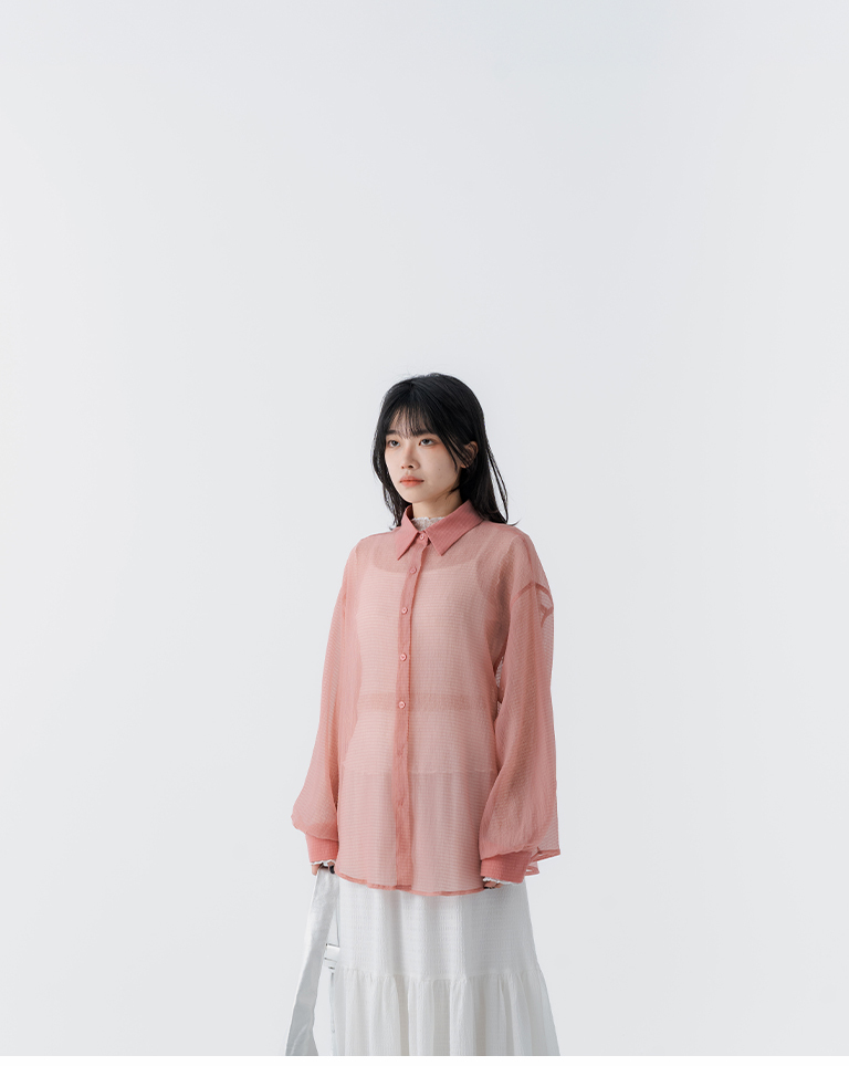シアー楊柳シャツ 4色展開