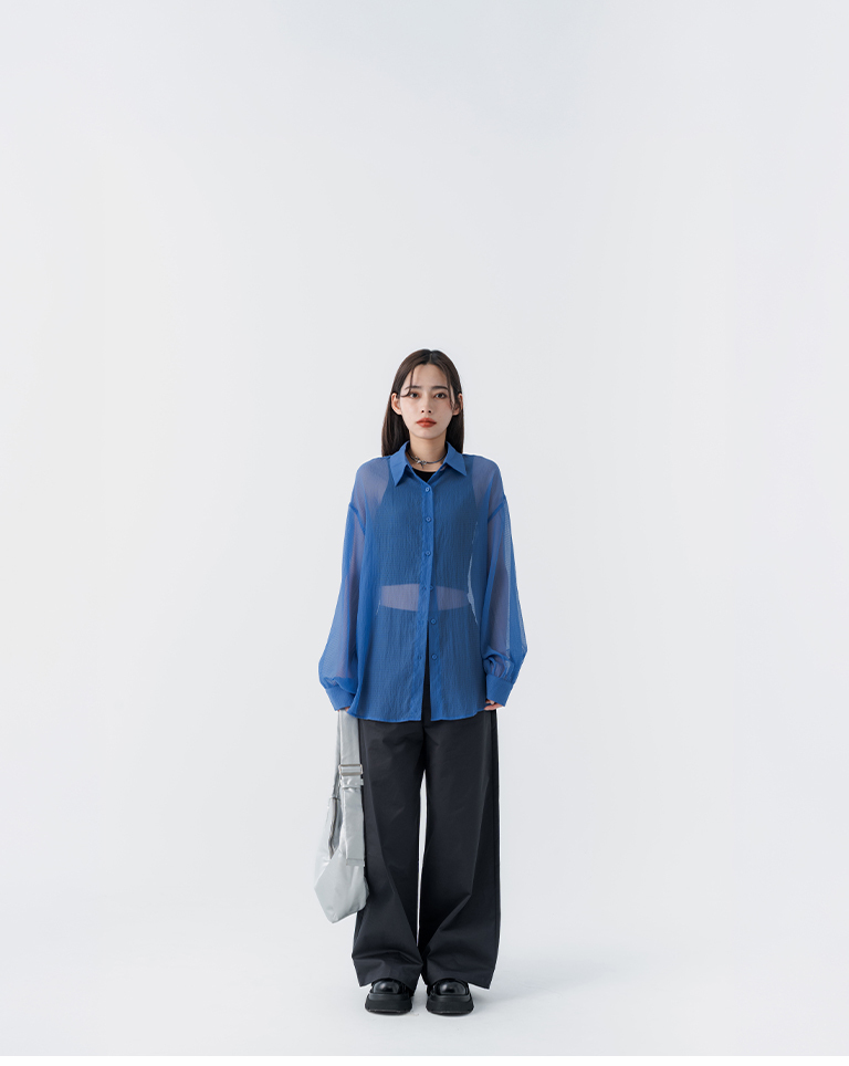 シアー楊柳シャツ 4色展開