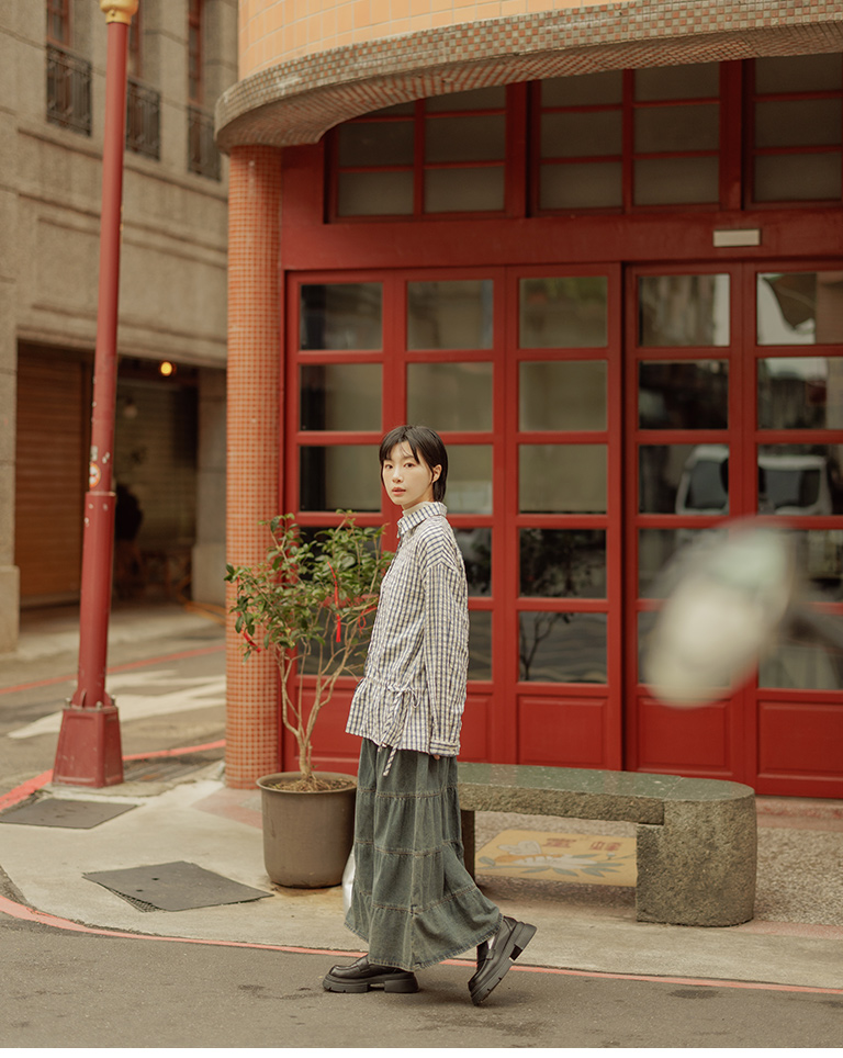 チェックドローストリングシャツ 2色展開