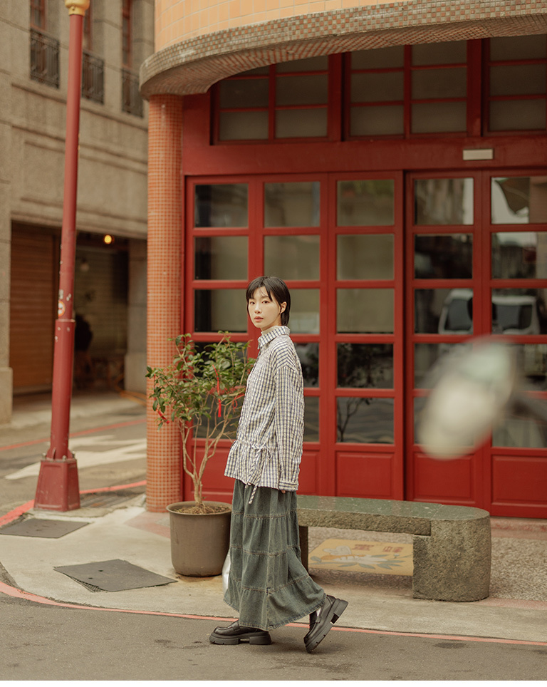 チェックドローストリングシャツ 2色展開