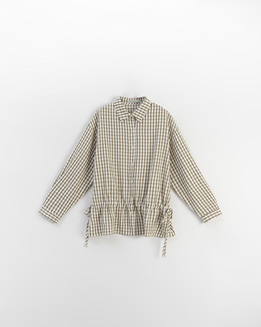 チェックドローストリングシャツ 2色展開