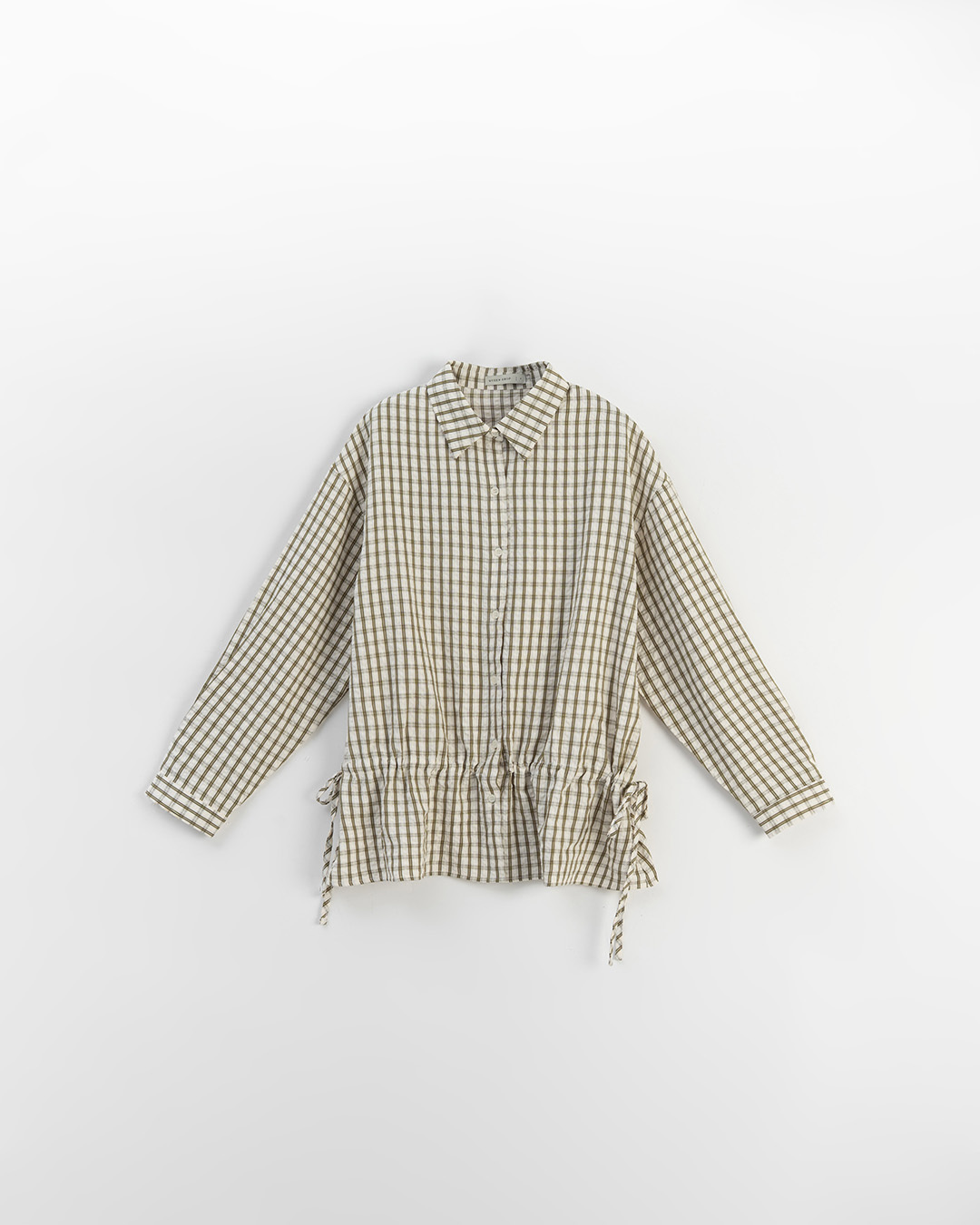 チェックドローストリングシャツ 2色展開