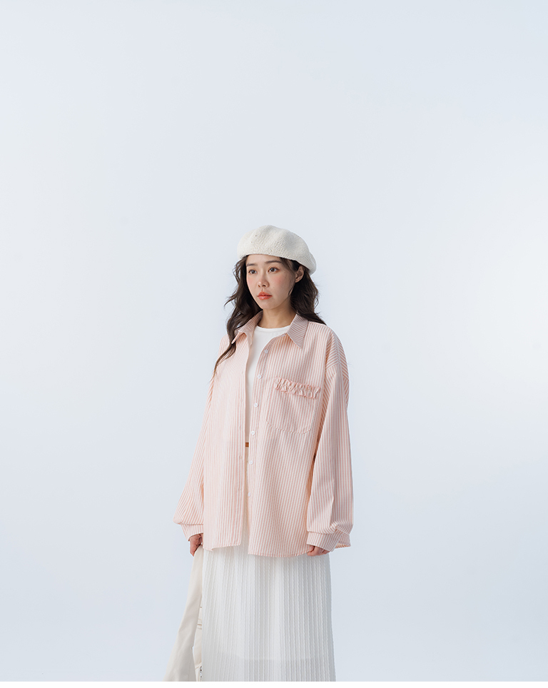 チェックフリルポケットシャツ 2色展開