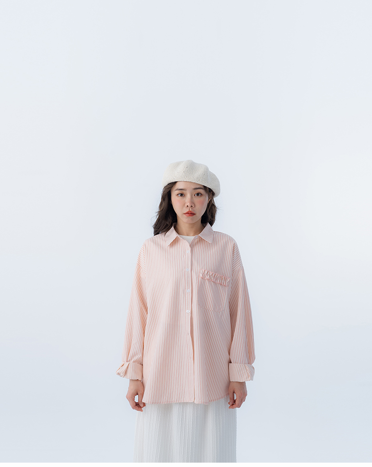 チェックフリルポケットシャツ 2色展開