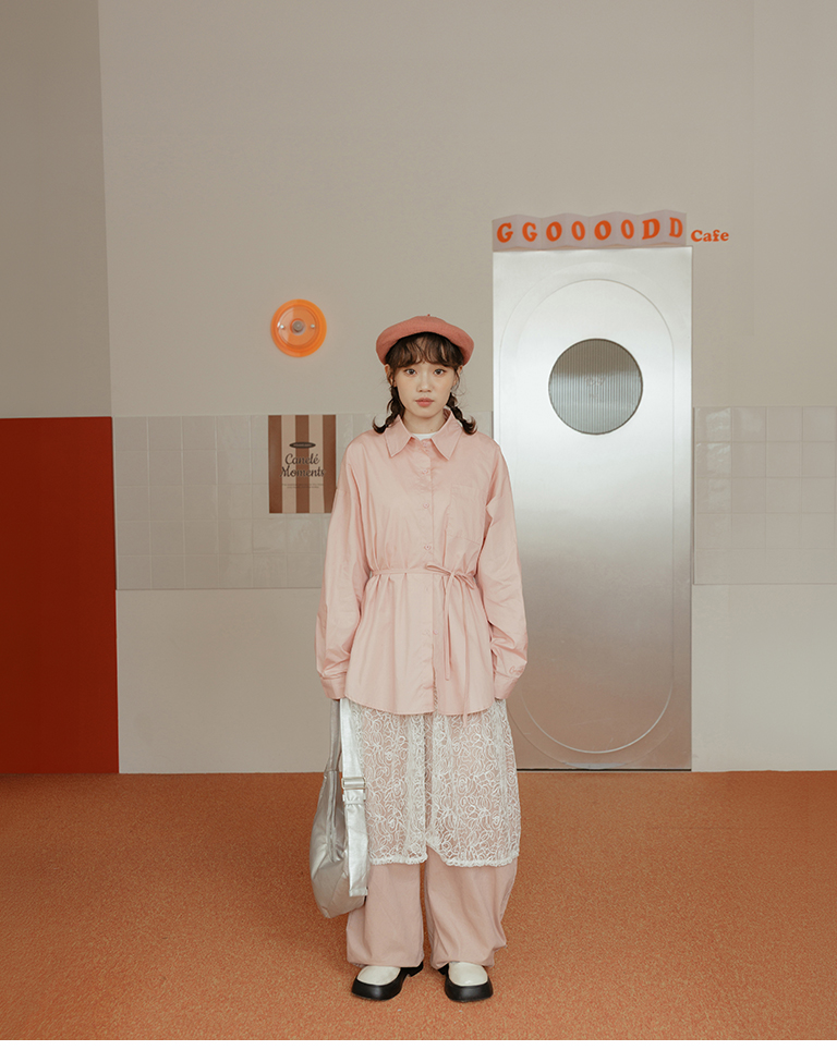 オーバーサイズリボン付きシャツ 3色展開