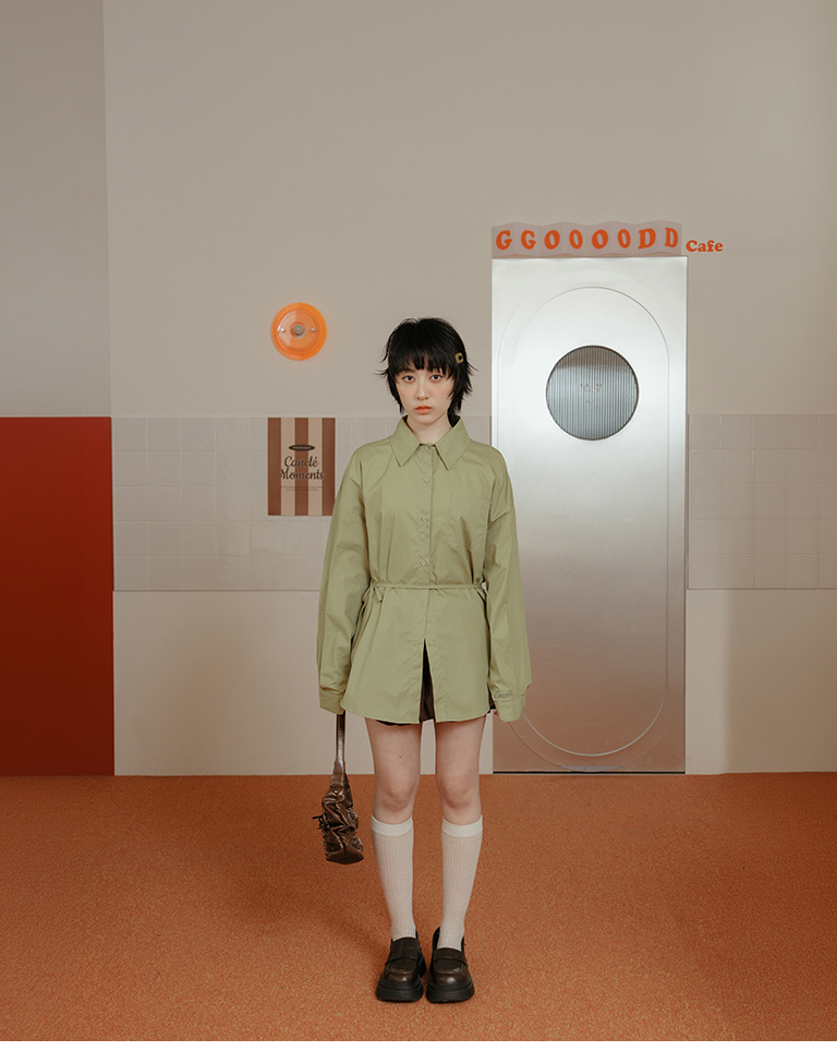 オーバーサイズリボン付きシャツ 3色展開