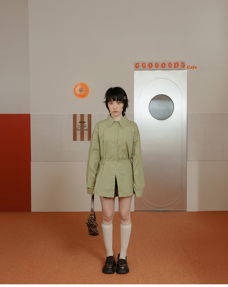 オーバーサイズリボン付きシャツ 3色展開