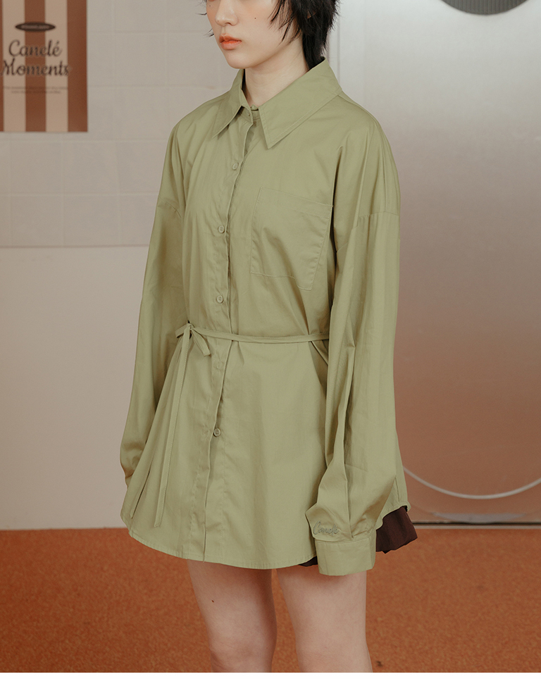 オーバーサイズリボン付きシャツ 3色展開