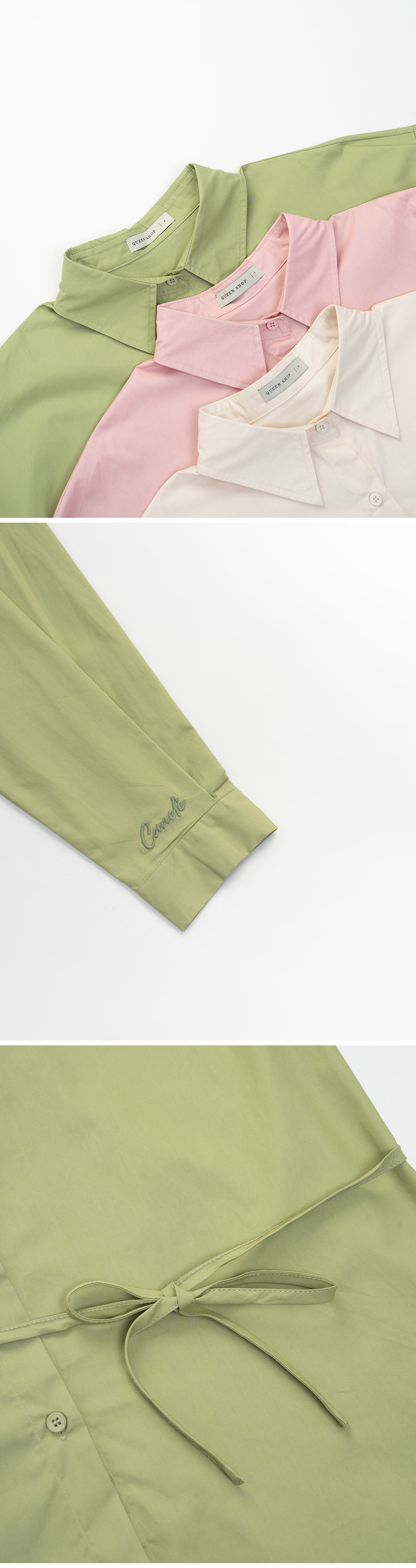 オーバーサイズリボン付きシャツ 3色展開