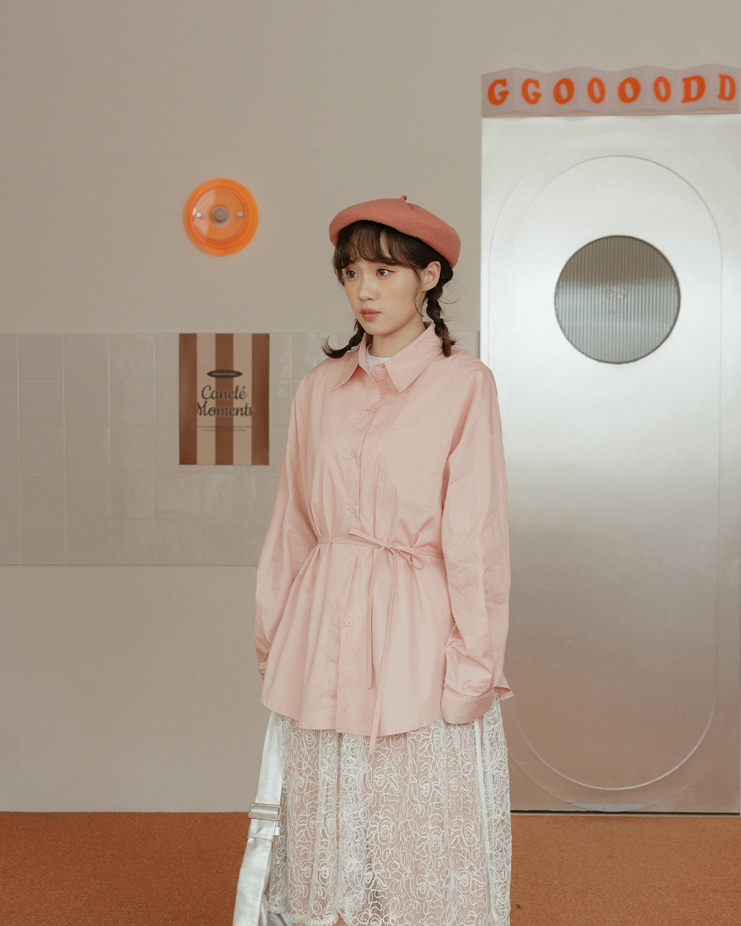 オーバーサイズリボン付きシャツ 3色展開