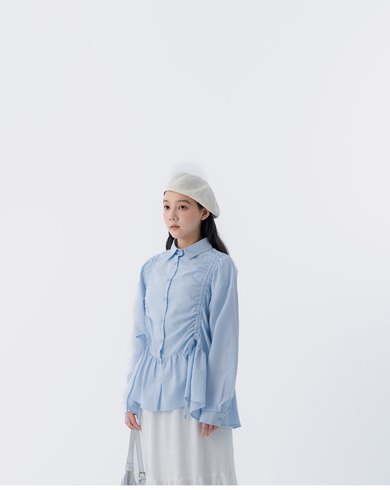 春8商未收到---ストライプ ドロストシャツ 2色展開
