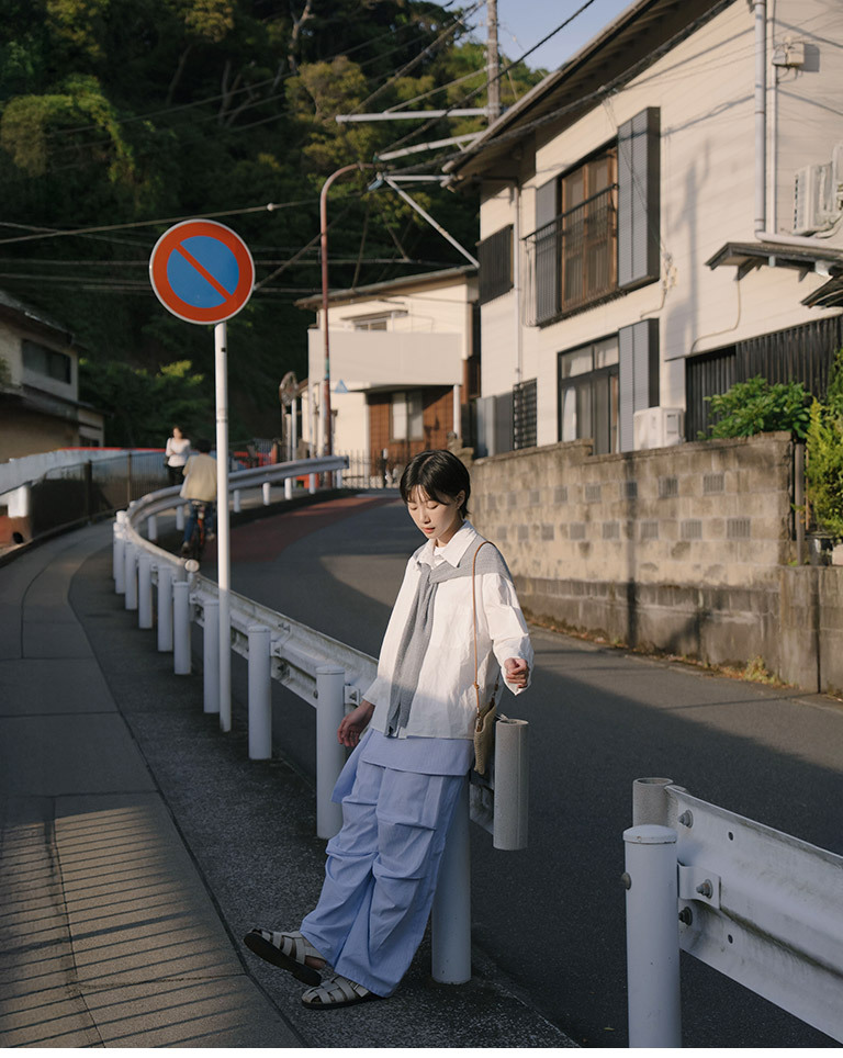 ニットショール付きプレーンシャツ 6色展開