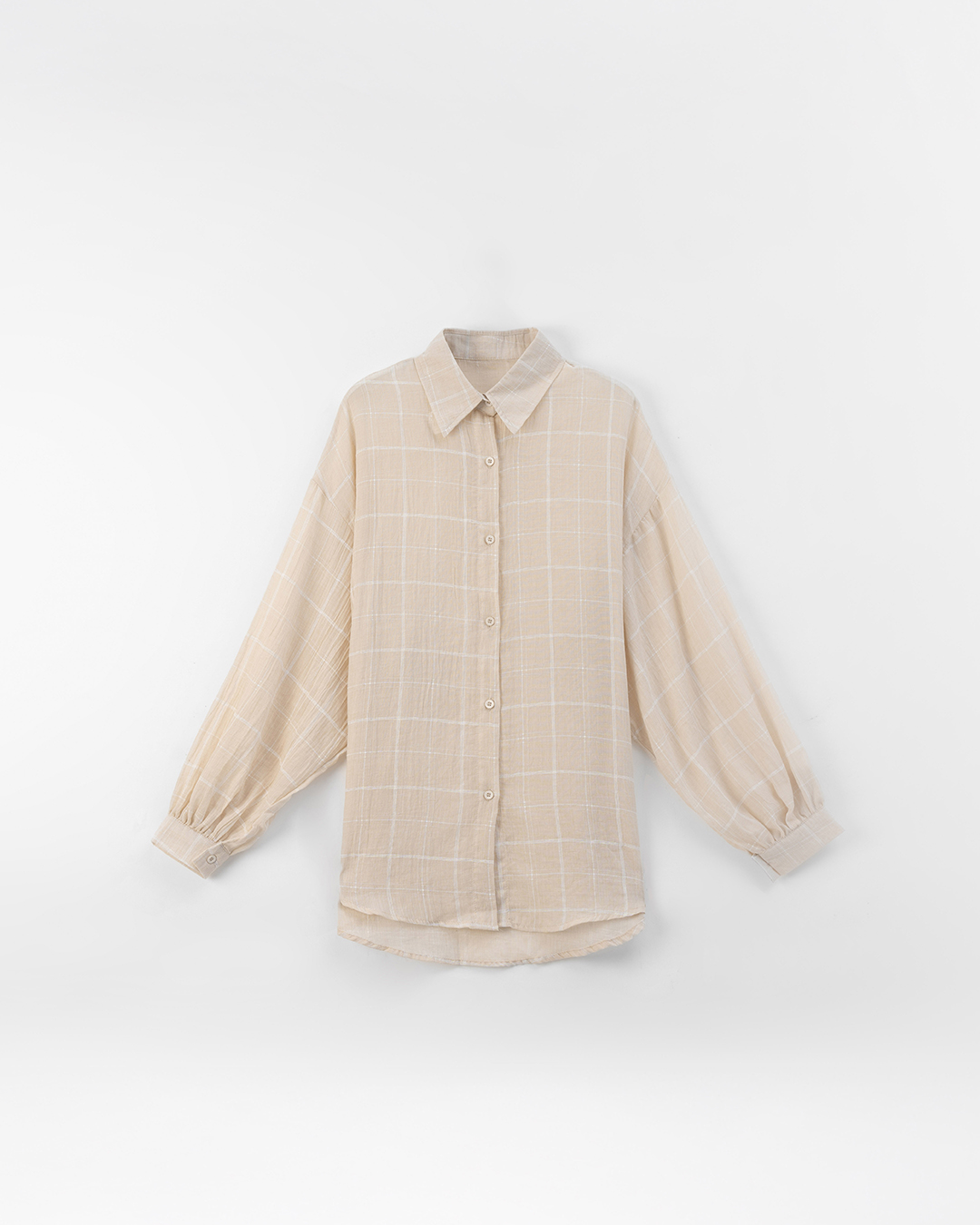 チェックシアーオーバーサイズシャツ 3色展開