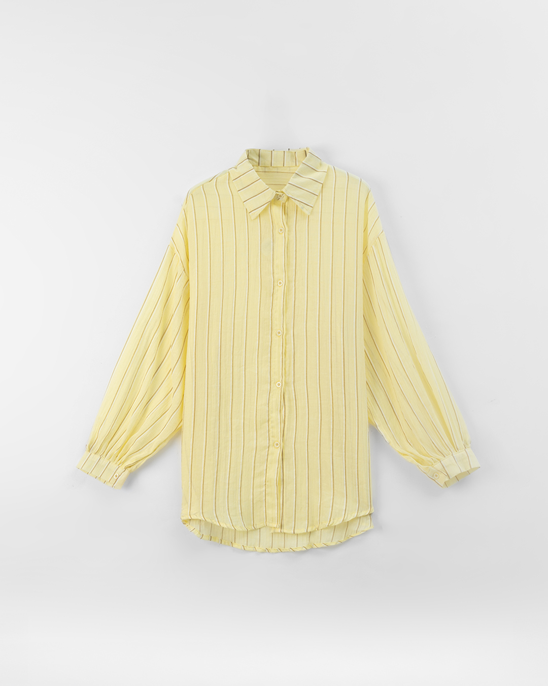 夏4未到---配色ストライプシアーワイドシャツ 3色展開