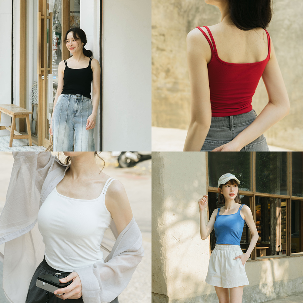 ダブルストラップブラトップキャミ５色展開 S/M