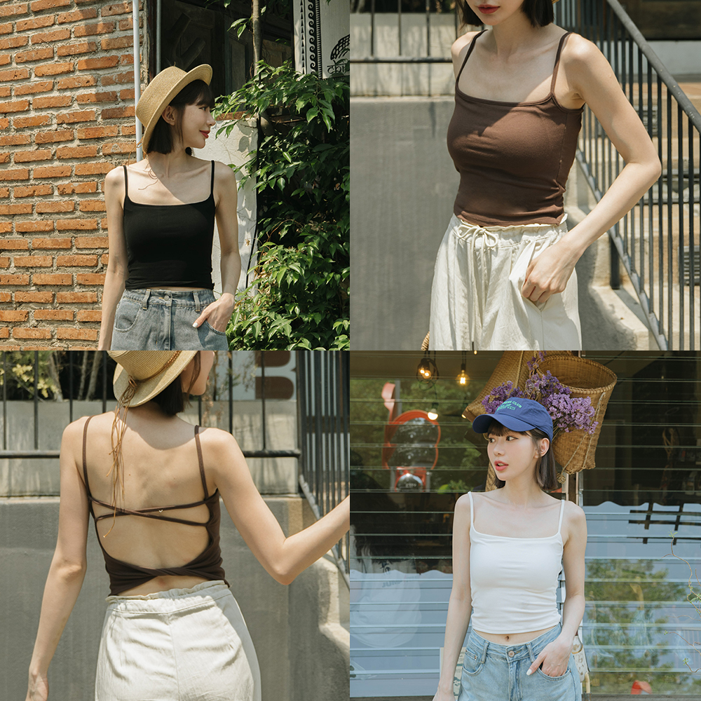 バックオープンブラトップキャミ 3色展開