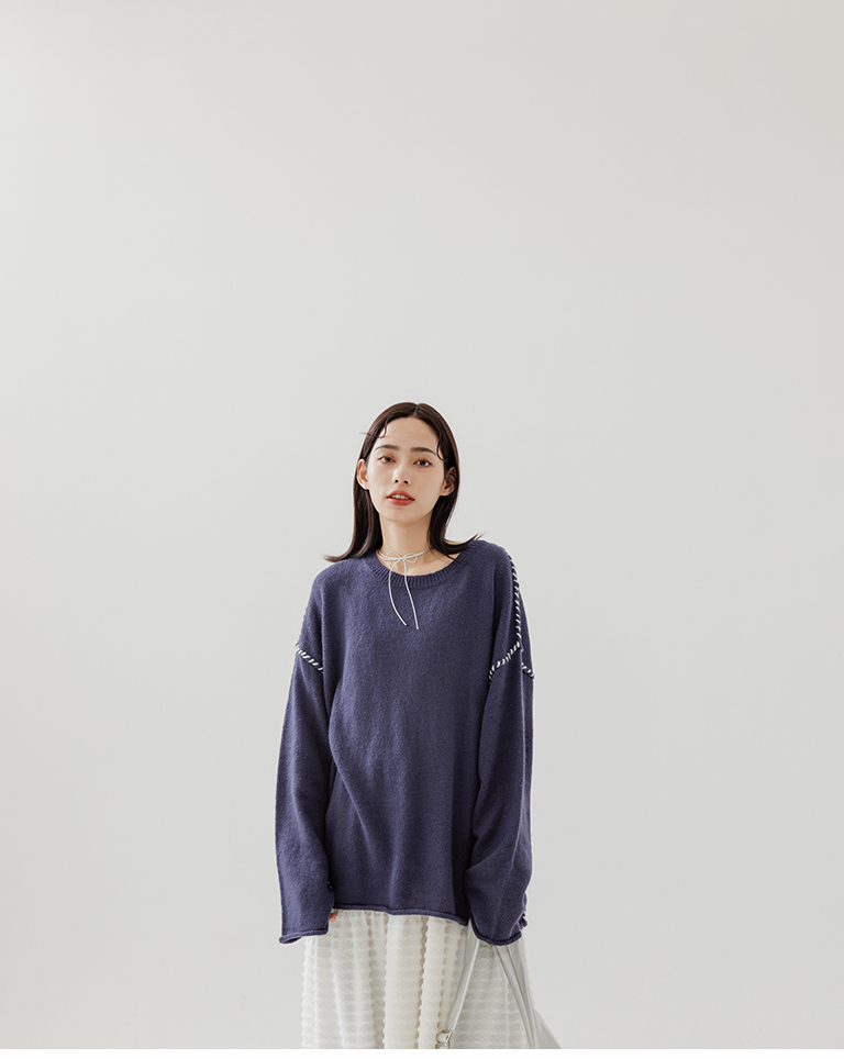 ハンドステッチワイドニット 2色展開