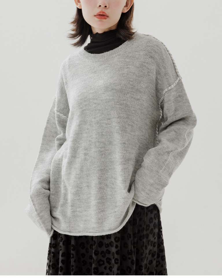 ハンドステッチワイドニット 2色展開